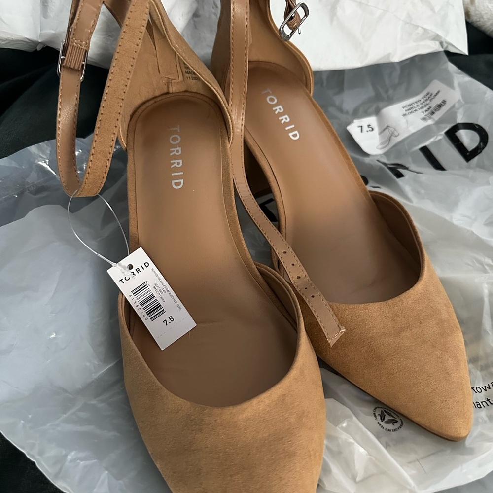 Torrid Tan Heeled Slingback Shoes